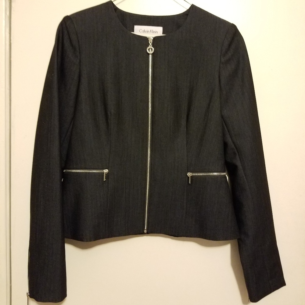 Calvin Klein Jacket Blazer with silver zippers